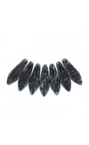Czech Glass Daggers beads 5x16mm Jet Picasso 23980-43400